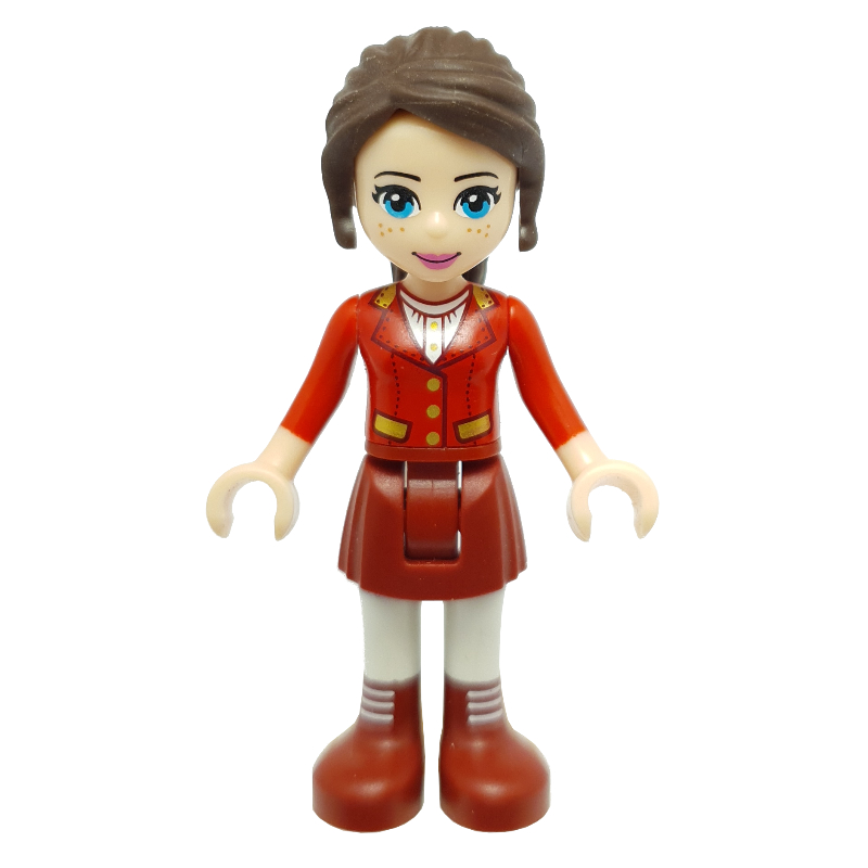 Naomi — veste rouge, jupe rouge foncé (Naomi - Red Jacket, Dark Red Skirt)