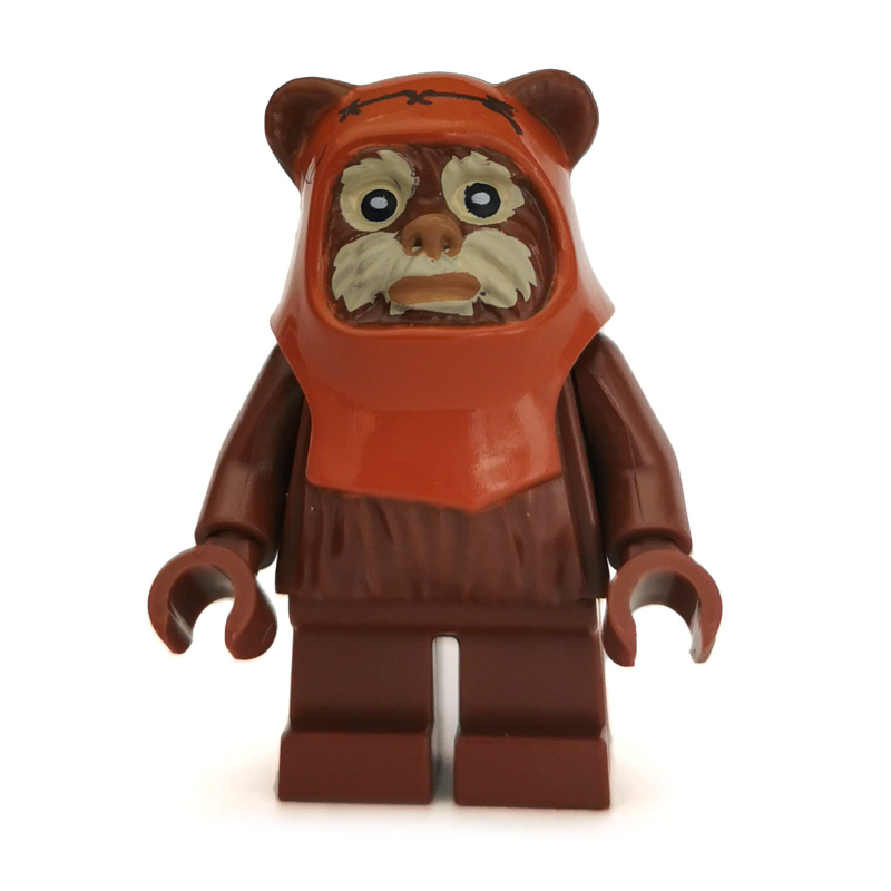 Guichet, ewok, capuche orange foncé, visage beige (Wicket, Ewok, Dark Orange Hood, Tan Face)