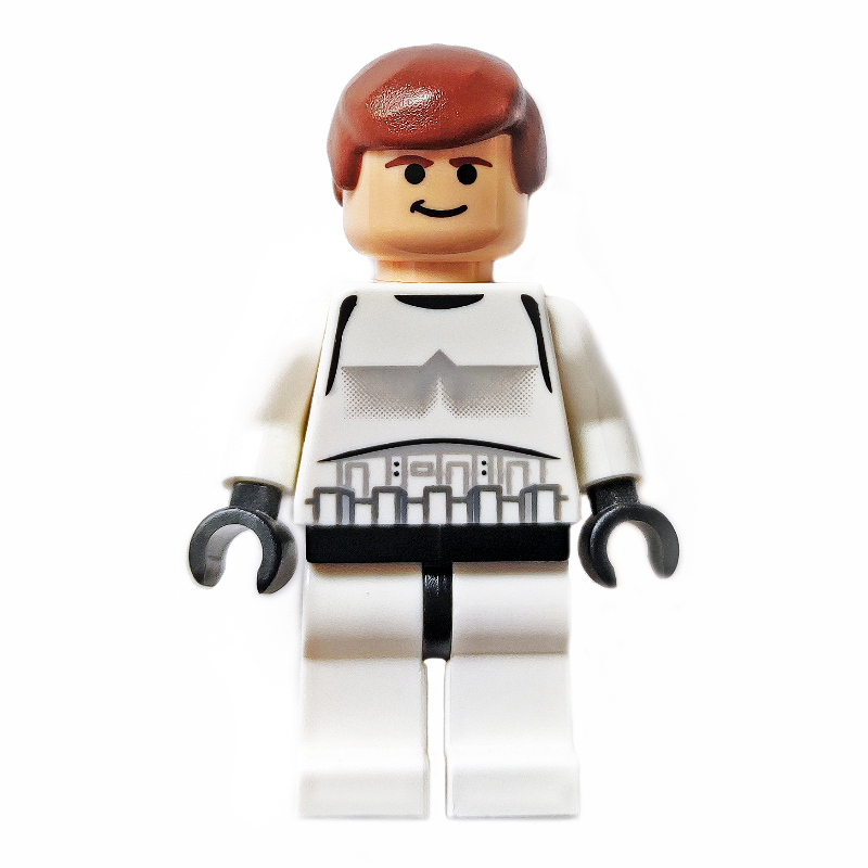 Han Solo, déguisement Stormtrooper, yeux noirs (Han Solo, Stormtrooper Disguise, Black Eyes)