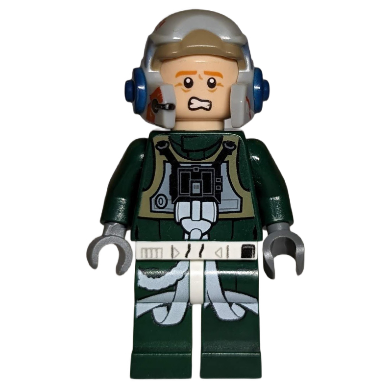 Pilote rebelle A-wing, uniforme vert foncé, bande de casque bleu sable (Rebel Pilot A-wing, Dark Green Uniform, Sand Blue Helmet Stripe)