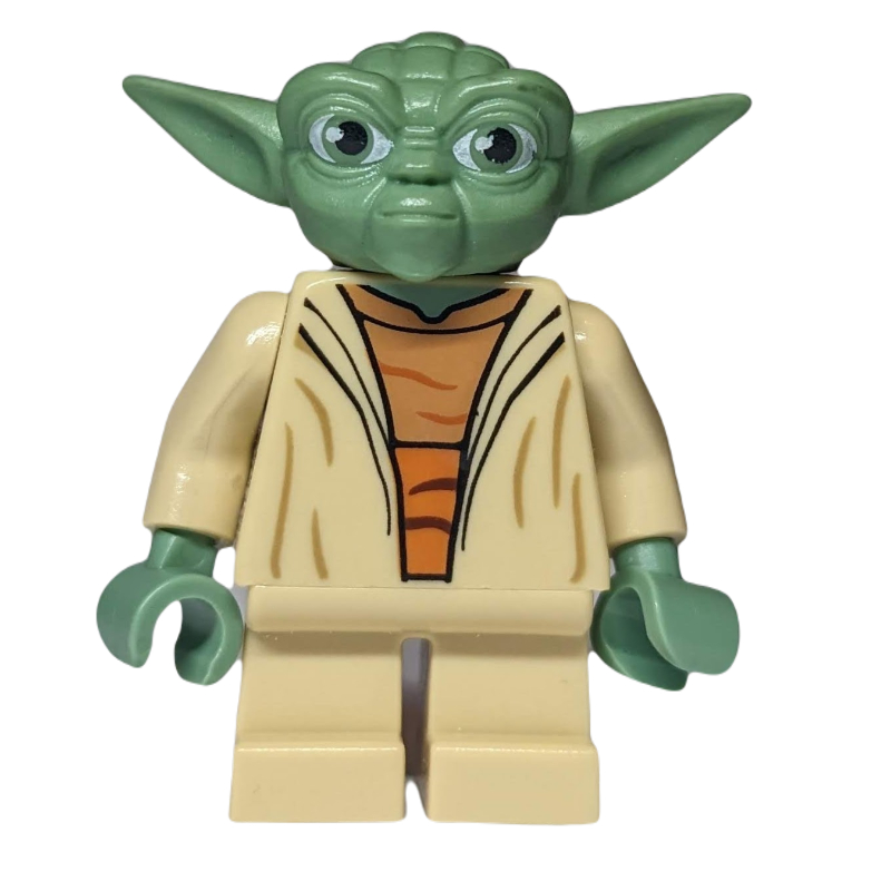 Yoda, tête de sable vert avec des cheveux blancs (guerre des clones) (Yoda, Sand Green Head with White Hair (Clone Wars))