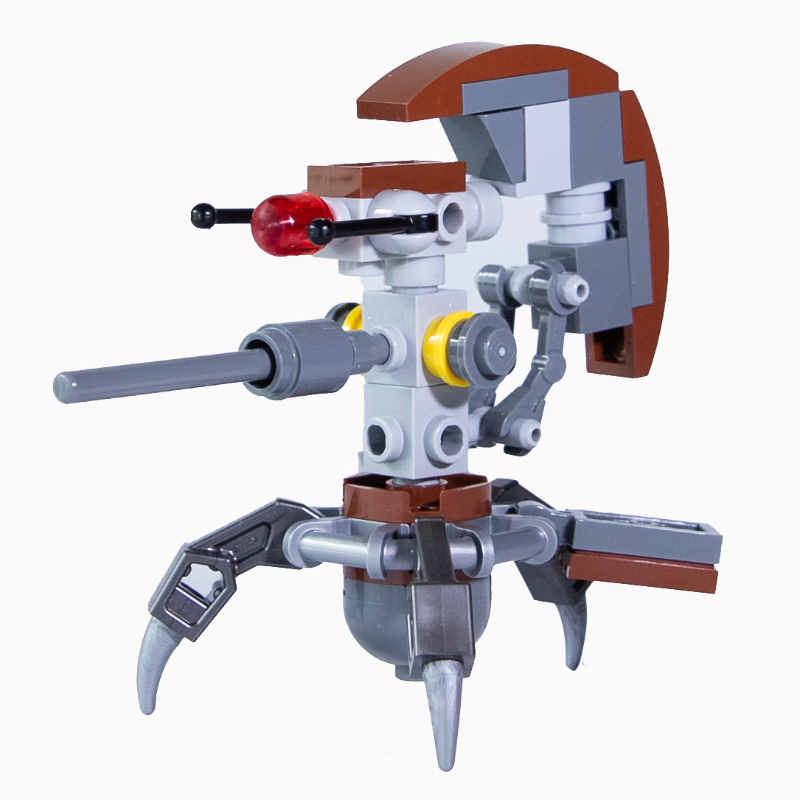 Droïde / sniper droïde, coquillage brun rougeâtre, jambes gris foncé nacré, armure arrière (Droideka / Sniper Droid, Reddish Brown Shell, Pearl Dark Gray Legs, Back Armor)