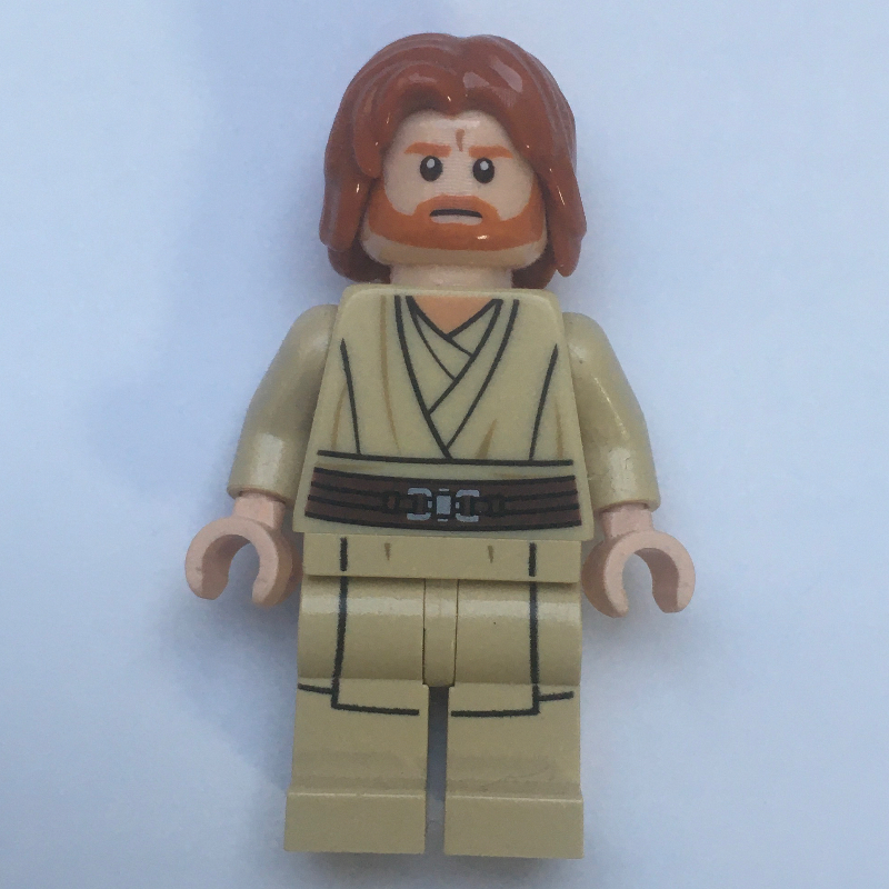 Obi-Wan Kenobi, jambes beiges, cheveux mi-longs (Obi-Wan Kenobi, Tan Legs, Mid-Length Parted Hair)