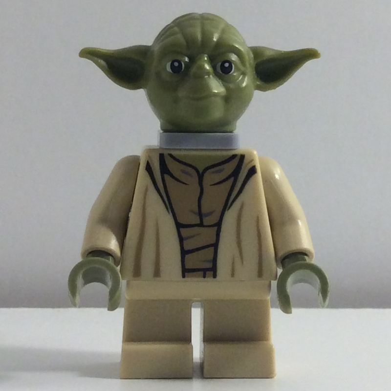 Yoda, tête vert olive, support de cou (Yoda, Olive Green Head, Neck Bracket)