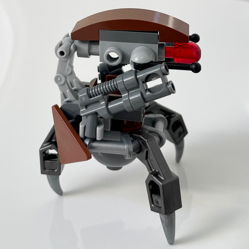 Droïdeka / destroyer droïde, coque brun rougeâtre, panneaux triangulaires (Droideka / Destroyer Droid, Reddish Brown Shell, Triangular Panels)