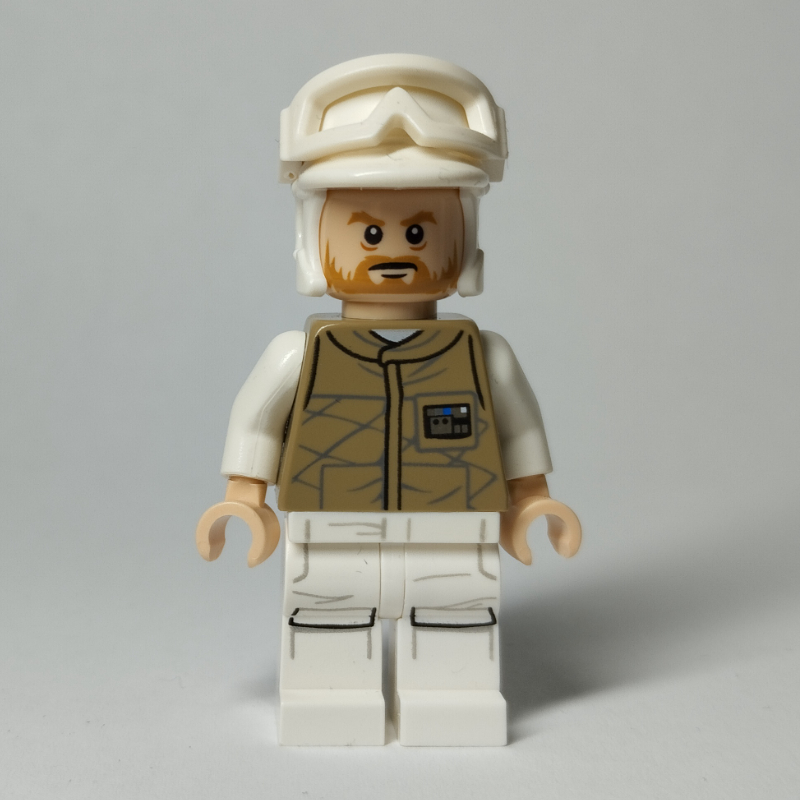 Soldat rebelle dans l'uniforme de hoth, chapeau blanc, veste de beige foncé, barbe (Rebel Trooper in Hoth Uniform, White Hat, Dark Tan Jacket, Beard)