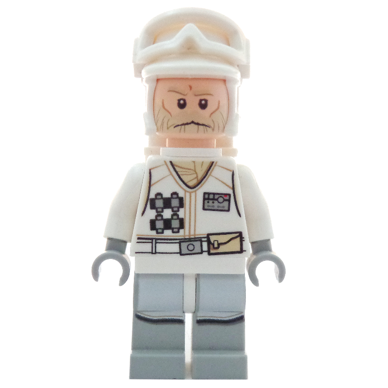 Soldat rebelle dans l'uniforme de Hoth, chapeau blanc, veste blanche, barbe beige, sac à dos (Rebel Trooper in Hoth Uniform, White Hat, White Jacket, Tan Beard, Backpack)