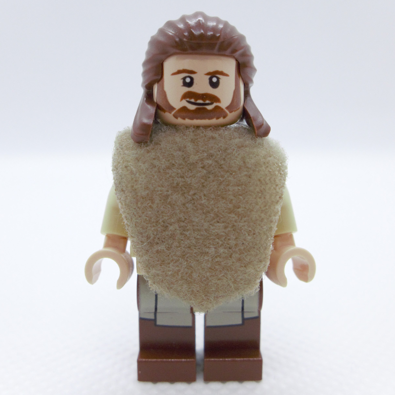 Qui-Gon Jinn, jambes brun rougeâtre avec motif imprimé, poncho (Qui-Gon Jinn, Printed Reddish Brown Legs, Poncho)