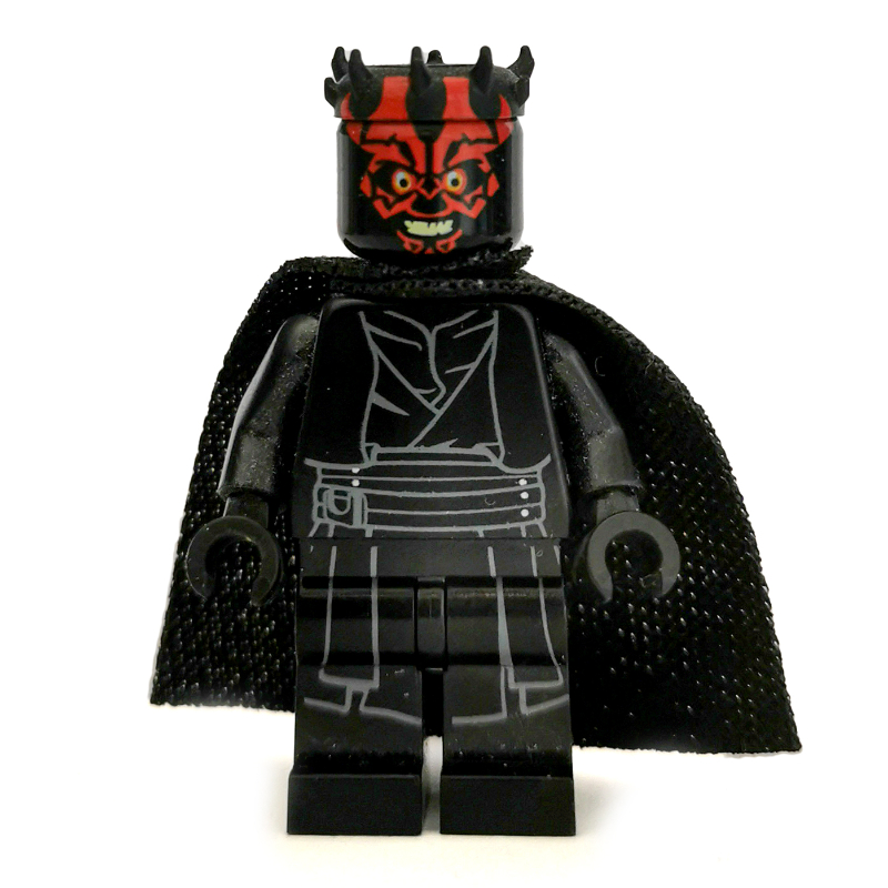 Dark Maul, cornes, jambes imprimées, cape (Darth Maul, Horns, Printed Legs, Cape)