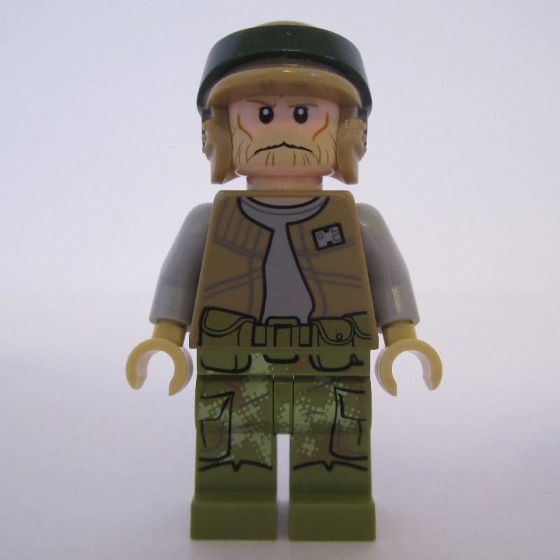 Soldat rebelle en uniforme d'Endor, jambes vert olive, barbe beige (Rebel Trooper in Endor Uniform, Olive Green Legs, Tan Beard)