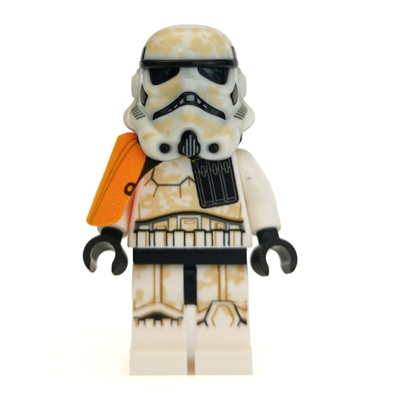 Sandtrooper chef d'équipe / capitaine, chaudron orange, support de cou, double casque moulé, bouche ouverte (Sandtrooper Squad Leader / Captain, Orange Pauldron, Neck Bracket, Dual Molded Helmet, Open Mouth)