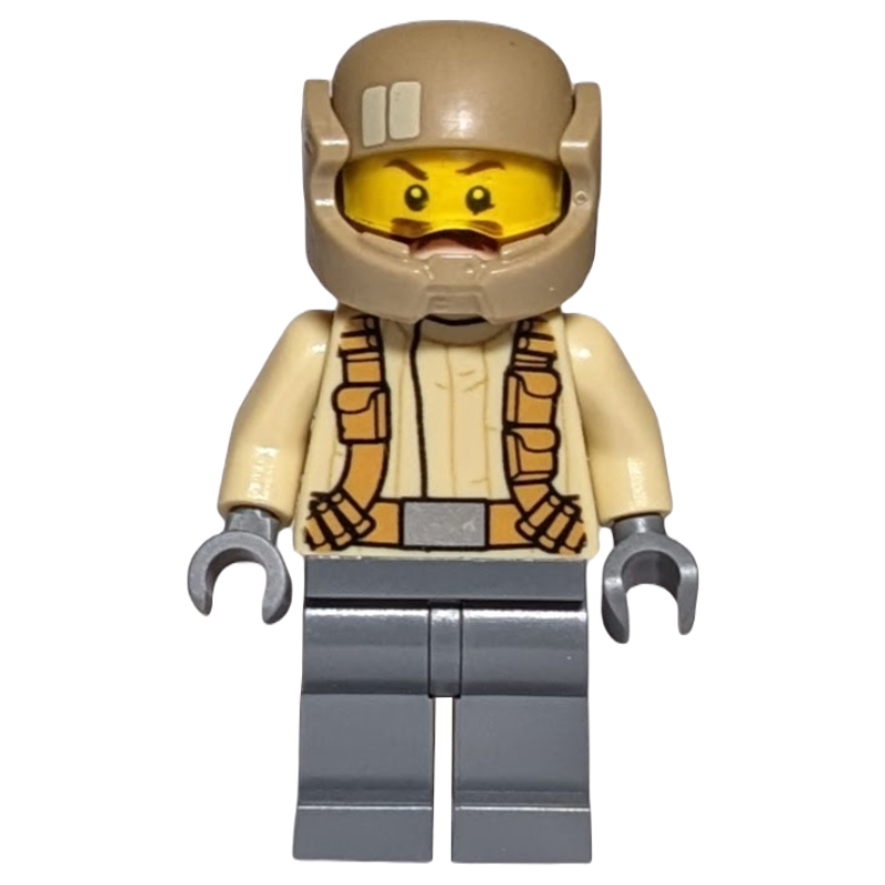 Résistance soldat, casque beige foncé, chemise beige, moustache (Resistance Soldier, Dark Tan Helmet, Tan Shirt, Moustache)