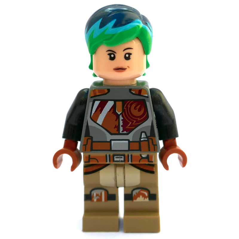 Sabine vrille avec des cheveux bleu foncé et vert vif (Sabine Wren with Dark Blue and Bright Green Hair)