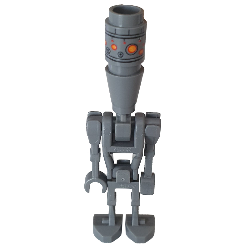 Ig-88, tête imprimée, tuile avec attache et plaque ronde 1x1 au dos (IG-88, Printed Head, Tile with Clip and 1x1 Round Plate on Back)