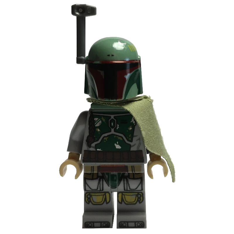 Boba Fett, casque, décolleté jetpack, épaulière vert olive, hanches gris bleuté clair (Boba Fett, Helmet, Jetpack Neckwear, Olive Green Pauldron, Light Bluish Gray Hips)