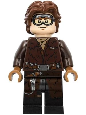 Han Solo, manteau de fourrure marron foncé et lunettes imprimées (Han Solo, Dark Brown Fur Coat and Printed Goggles)