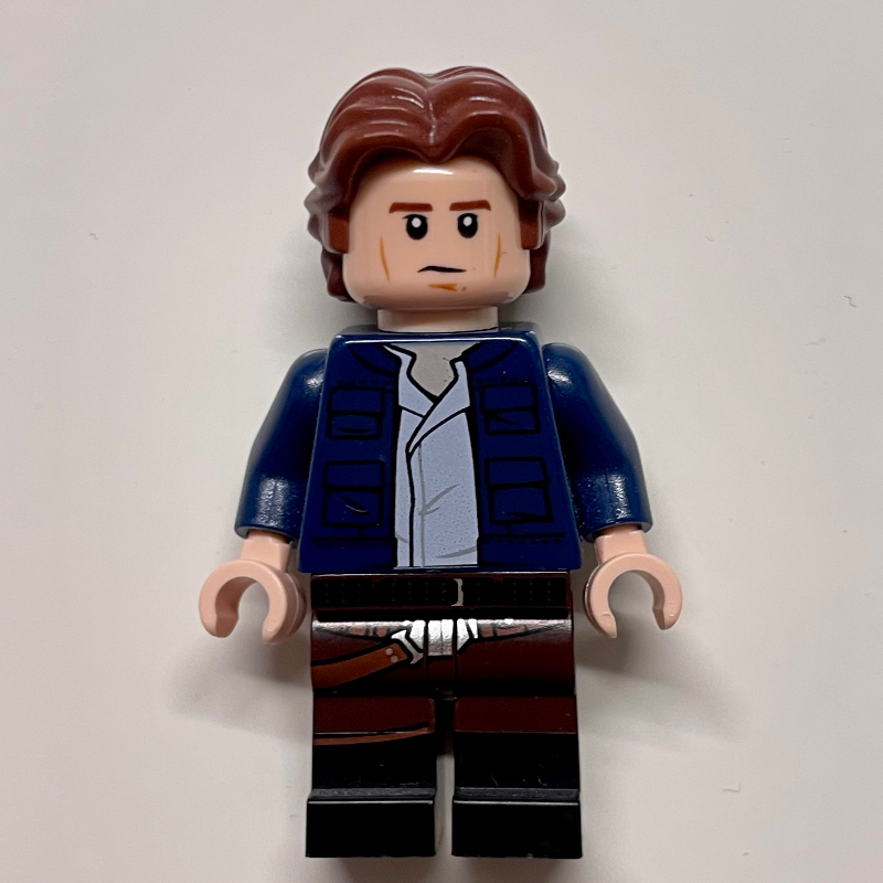 Han Solo, veste bleu foncé, deux jambes moulées marron foncé et noir (Han Solo, Dark Blue Jacket, Dark Brown and Black Dual Molded Legs)