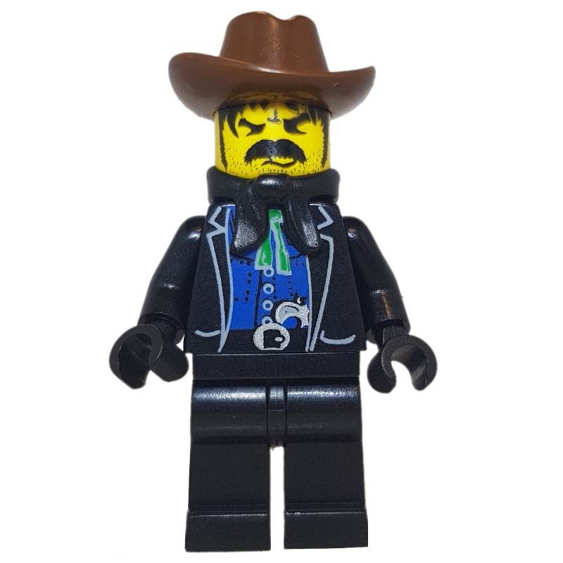 Bandit — western, veste noire, mouchoir noir, chapeau brun (Bandit - Western, Black Jacket, Black Handkerchief, Brown Hat)