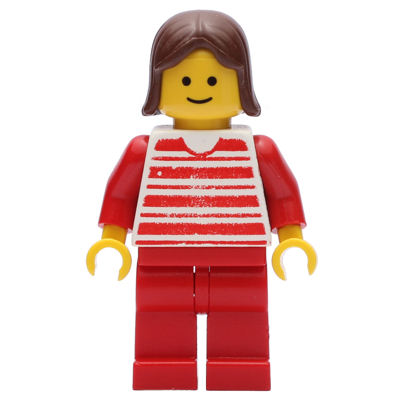 Femme - chemise rayée rouge/blanche, bras rouges, jambes rouges (3626b tête) (Woman - Red/White Striped Shirt, Red Arms, Red Legs (3626b Head))