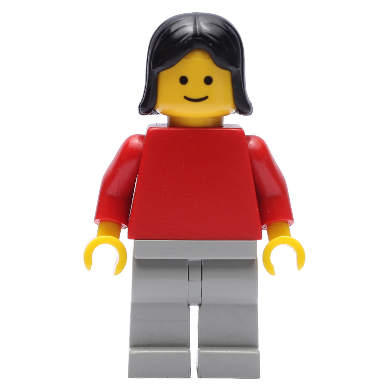 Femme - torse rouge, jambes gris clair (Woman - Red Torso, Light Gray Legs)