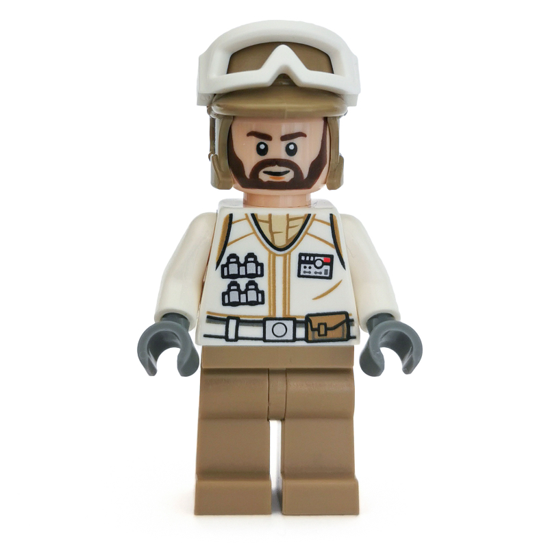 Soldat rebelle dans l'uniforme de hoth, chapeau de beige foncé, barbe brune foncée (Rebel Trooper in Hoth Uniform, Dark Tan Hat, Dark Brown Beard)