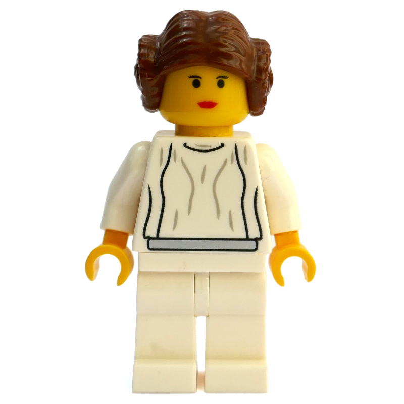 Princesse Leia, robe blanche, peau jaune (3626c tête) (Princess Leia, White Robe, Yellow Skin (3626c Head))