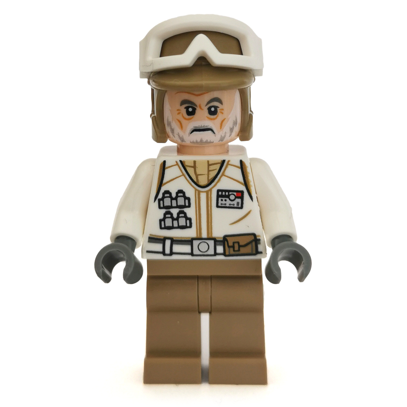 Soldat rebelle dans l'uniforme de Hoth, chapeau beige foncé, barbe blanche (Rebel Trooper in Hoth Uniform, Dark Tan Hat, White Beard)