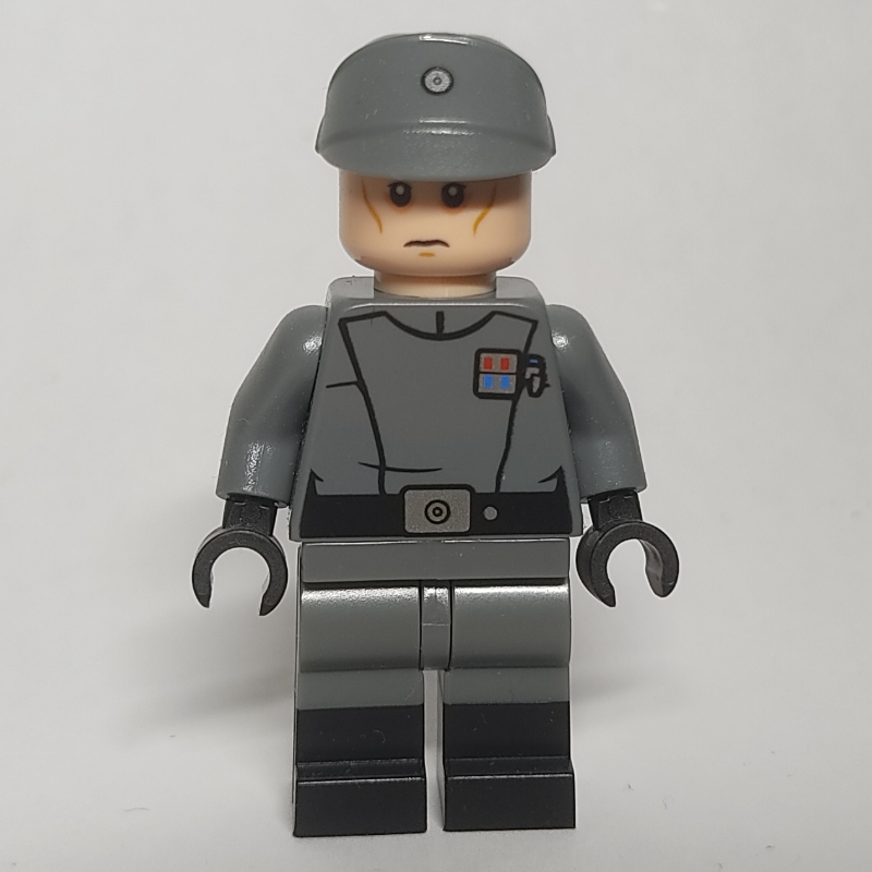 Officier impérial / lieutenant, uniforme gris bleuté foncé, deux jambes moulées (Imperial Officer / Lieutenant, Dark Bluish Gray Uniform, Dual Molded Legs)