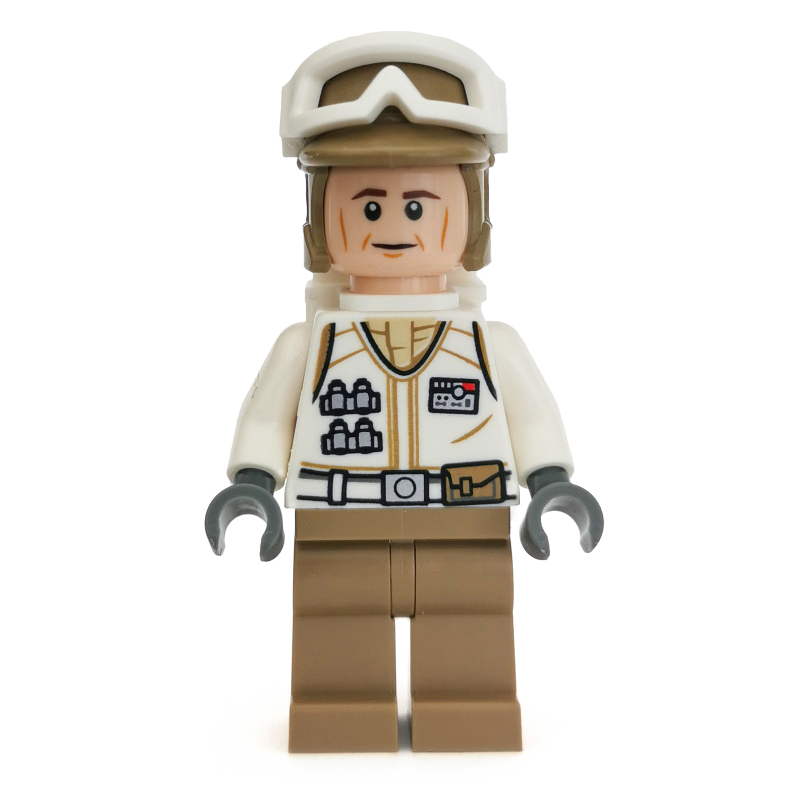 Soldat rebelle dans l'uniforme de Hoth, chapeau beige foncé, traits sur les joues (Rebel Trooper in Hoth Uniform, Dark Tan Hat, Cheek Lines)