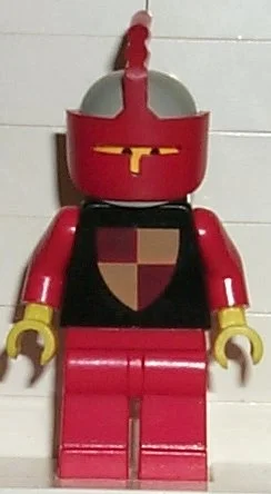 Chevalier (bouclier à quartiers) - jambes rouges, visière rouge (Knight (Quartered Shield) - Red Legs, Red Visor)