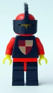 Chevalier (bouclier à quartiers) - jambes noires, visière noire (Knight (Quartered Shield) - Black Legs, Black Visor)