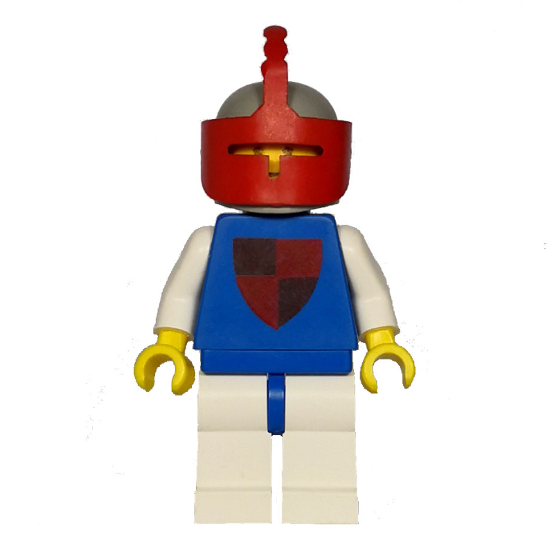 Chevalier (bouclier à quartiers) - jambes blanches, visière rouge (Knight (Quartered Shield) - White Legs, Red Visor)