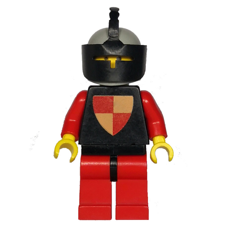 Chevalier (bouclier à quartiers) - jambes rouges, visière noire (Knight (Quartered Shield) - Red Legs, Black Visor)