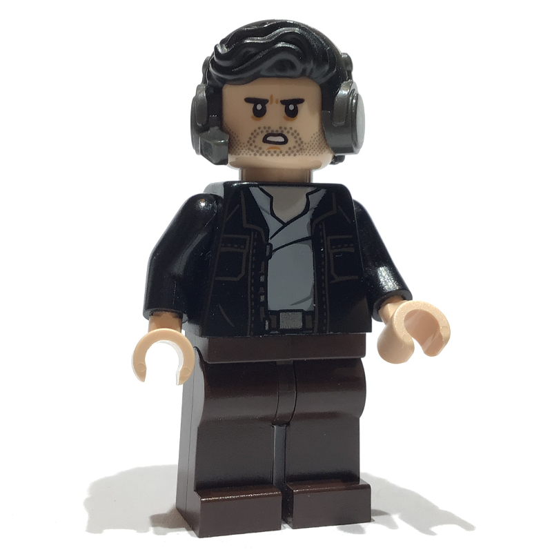 Poe Dameron, veste noire, cheveux avec micro-casque (Poe Dameron, Black Jacket, Hair with Headset)