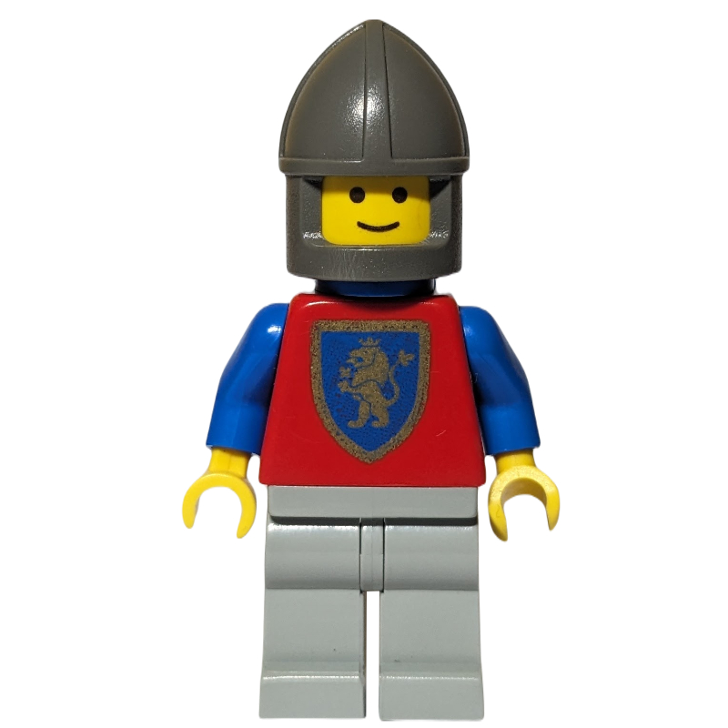 Chevalier (crusader lion) - jambes gris clair, cape en plastique (Knight (Crusader Lion) - Light Gray Legs, Plastic Cape)