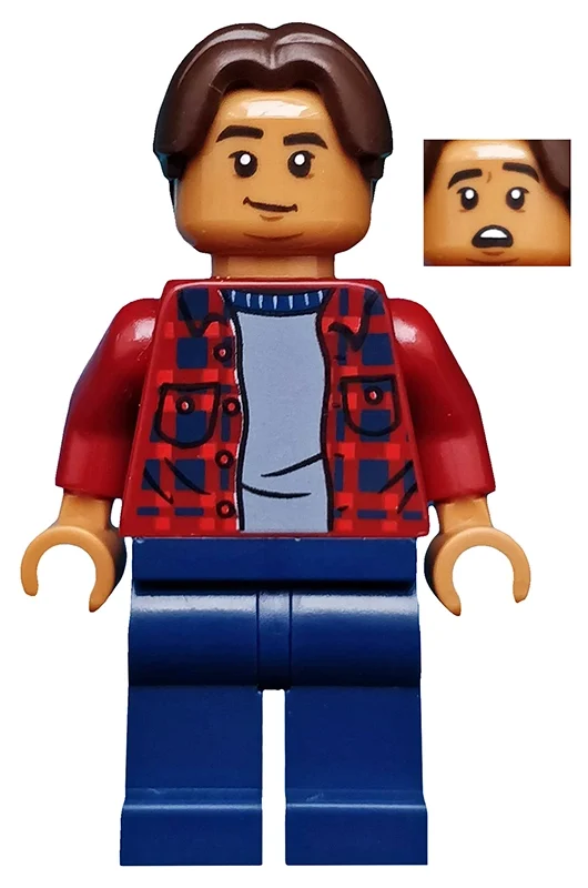 Ned leeds avec chemise à carreaux rouge foncé et jambes bleu foncé (Ned Leeds with Dark Red Plaid Shirt and Dark Blue Legs)