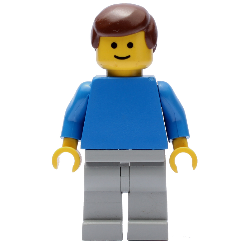 Homme - torse bleu, jambes gris clair (Man - Blue Torso, Light Grey Legs)
