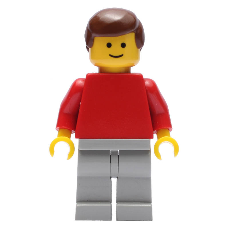 Homme - torse rouge, jambes gris clair (Man - Red Torso, Light Grey Legs)