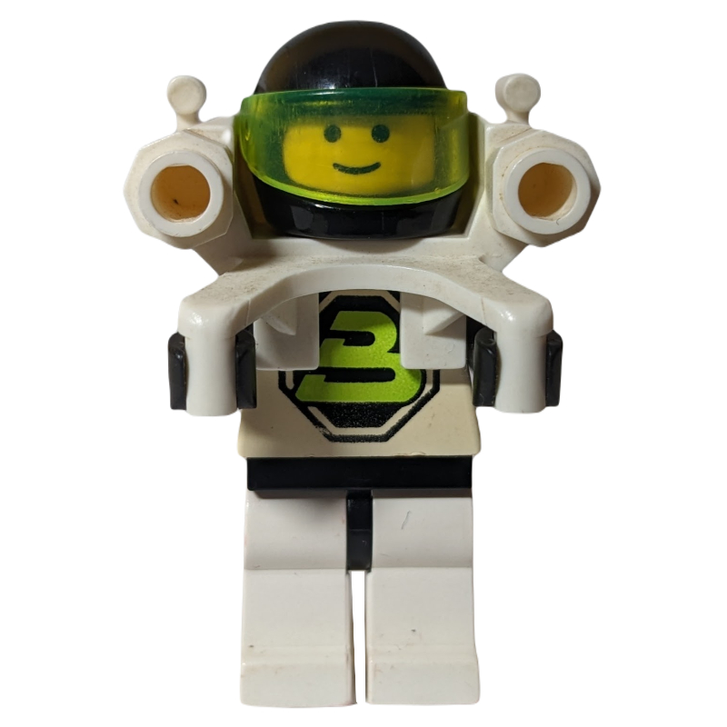 Blacktron ii - jetpack, tête 3626b, pas de plaque 1 x 1 tour (Blacktron II - Jetpack, 3626b Head, No Plate 1 x 1 Round)