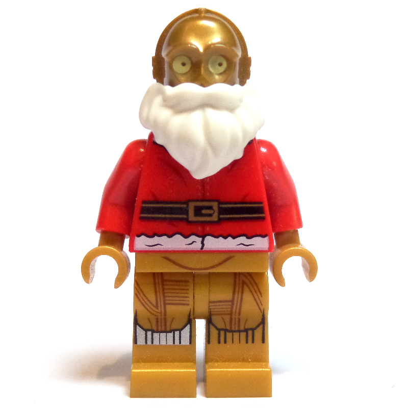 C-3PO, veste de père Noël et barbe blanche (C-3PO, Santa Jacket and White Beard)