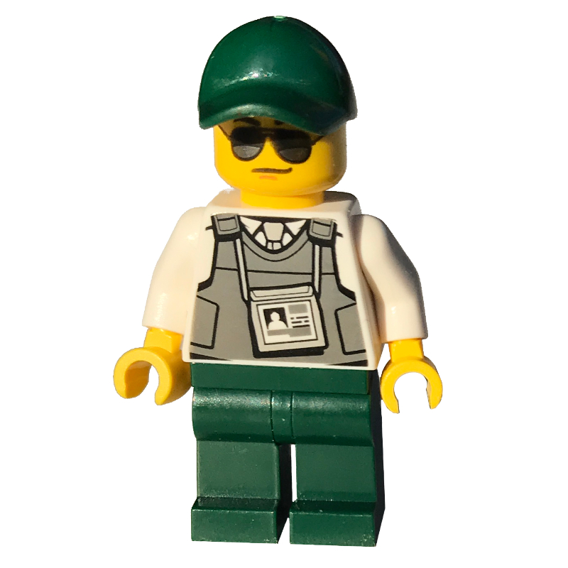 Agent de sécurité - gilet pare-balles, jambes vert foncé, casquette (Security Officer - Bullet-Proof Vest, Dark Green Legs, Cap)