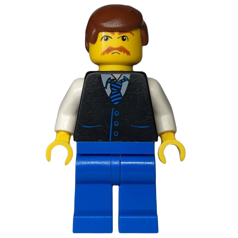 Homme, veste noire, bras blancs. jambes bleues (Man, Black Jacket, White Arms. Blue Legs)