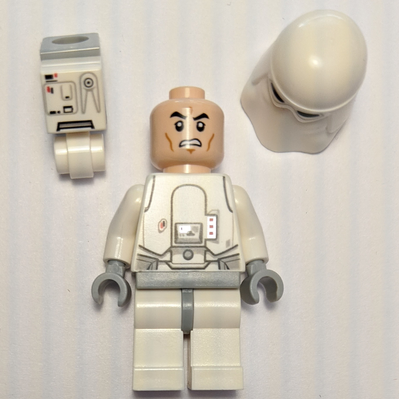 Soldat des neiges, hanches gris bleuté clair, support de cou avec imprimé 1 x 1 tuile et 1 x 1 plaque avec attache lumière (Snowtrooper, Light Bluish Gray Hips, Neck Bracket with Printed 1 x 1 Tile and 1 x 1 Plate with Clip Light)