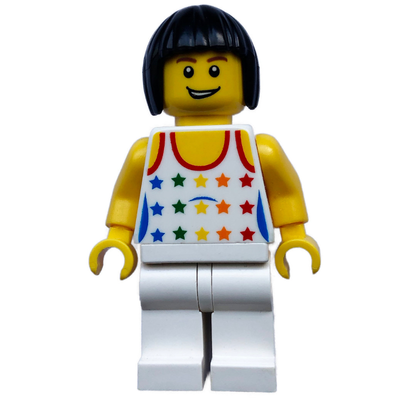 Femme - chemise blanche avec des étoiles, jambes blanches (Woman - White Shirt with Stars, White Legs)