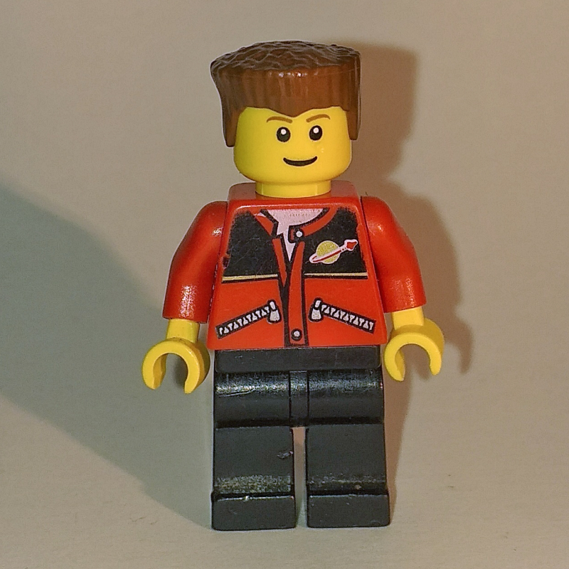 Homme - veste rouge, jambes noires (Man - Red Jacket, Black Legs)