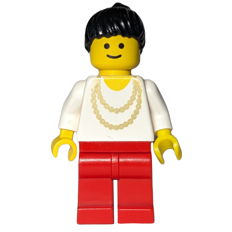 Femme - torse blanc, collier jaune, jambes rouges (Woman - White Torso, Yellow Necklace, Red Legs)