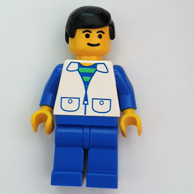 Homme - veste blanche, bras bleus, jambes bleues (Man - White Jacket, Blue Arms, Blue Legs)
