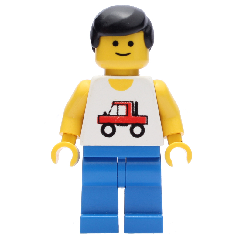 Homme - avec chemise wit camion, jambes bleues (Man - With Shirt wit Truck, Blue Legs)