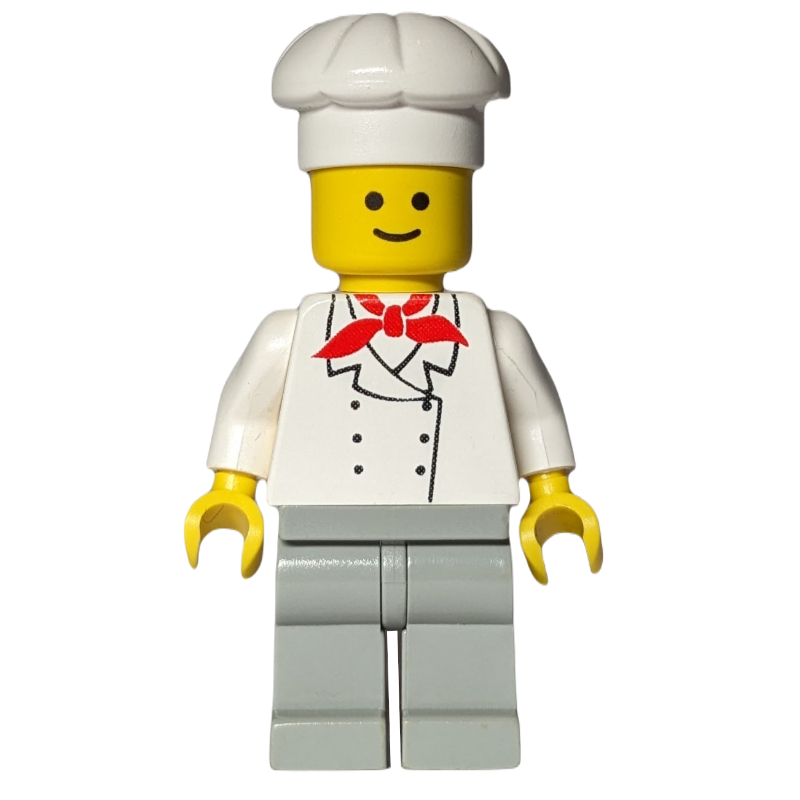 Chef - torse blanc, jambes gris clair (3626a tête) (Chef - White Torso, Light Gray Legs (3626a Head))