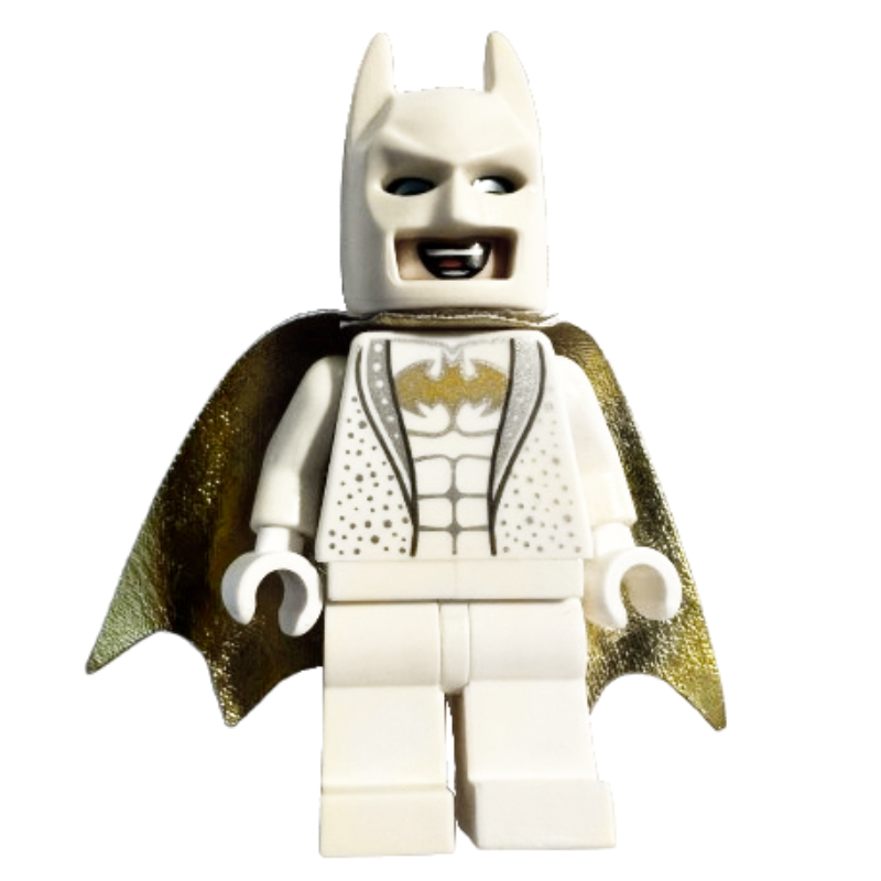 Batman, smoking blanc, cape blanche et cagoule (disco Batman) (Batman, White Tuxedo, White Cape and Cowl (Disco Batman))